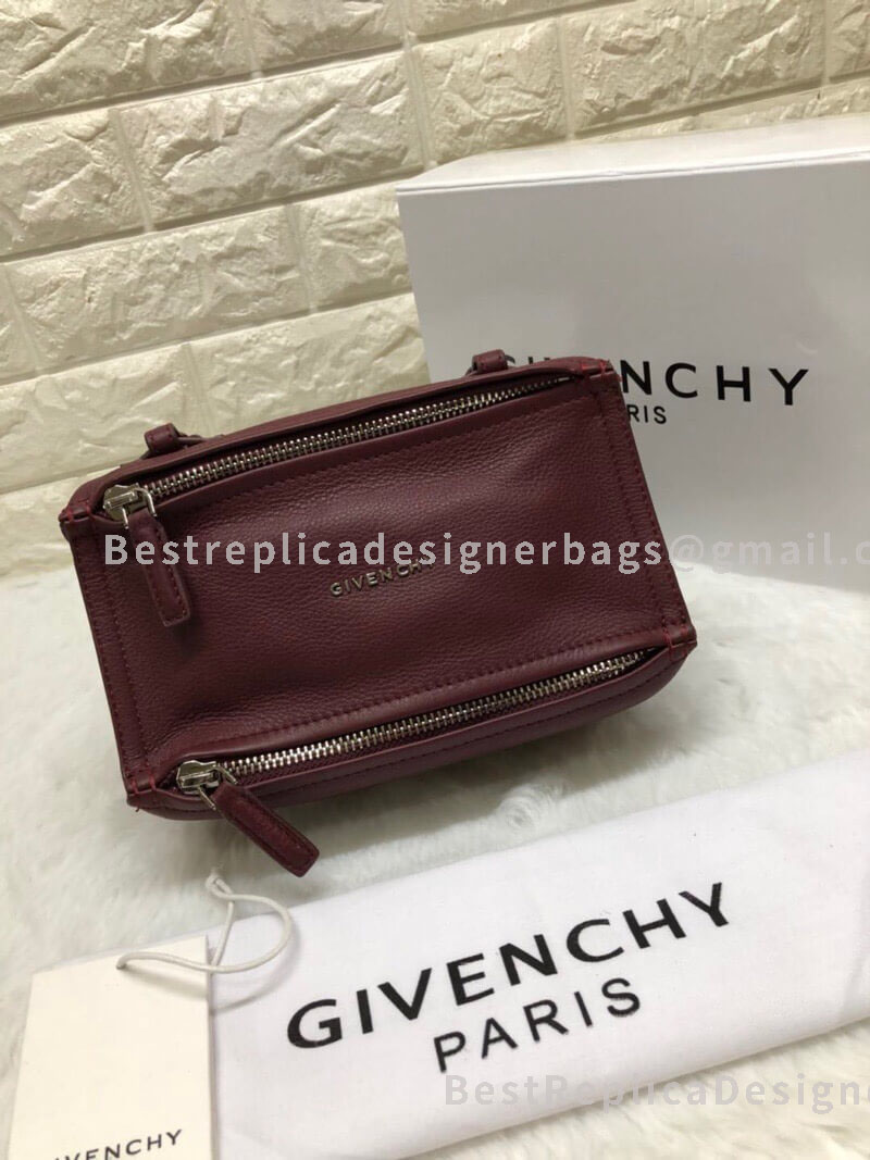 Givenchy Micro Pandora Bag In Wine Goatskin SHW 2-28610